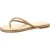 Inc Myrline Womens Rhinestone Slip On Thong Sandals In Gold