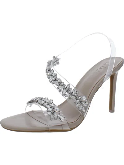 Inc Nashbelle Womens Embellished Slip On Heels In Silver
