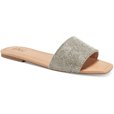 Inc Nataliah Womens Embellished Square Toe Slide Sandals In Multi