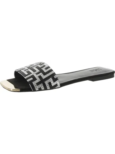 Inc Pabla Womens Embellished Slip-on Slide Sandals In Multi