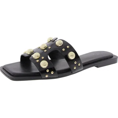 Inc Peeta Womens Beaded Manmade Slide Sandals In Black