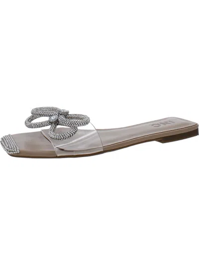 Inc Plora Womens Rhinestone Square Toe Slide Sandals In Multi