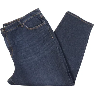Inc Plus Womens Denim Stretch Straight Leg Jeans In Green