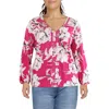 Inc Plus Womens Floral Print Polyester Blouse