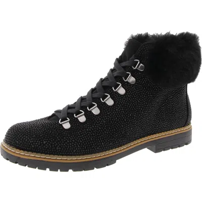 Inc Pravle3 Womens Faux Fur Lined Manmade Combat & Lace-up Boots In Multi