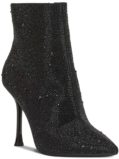 Inc Rakima Womens Embellished Pointed Toe Booties In Black