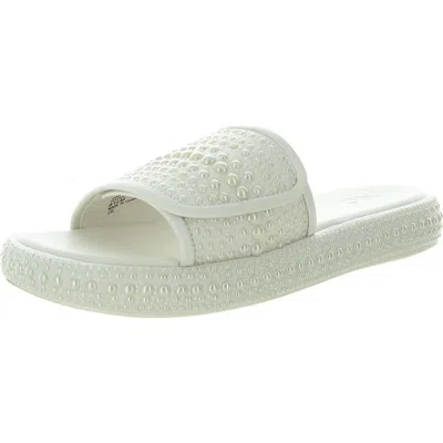 Inc Rayley 2 Womens Embellished Manmade Slide Sandals In Beige