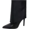 Inc Sabeel Womens Fold-over Manmade Ankle Boots In Black