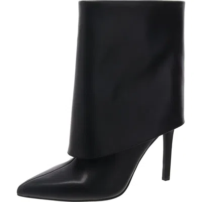 Inc Sabeel Womens Fold-over Manmade Ankle Boots In Black