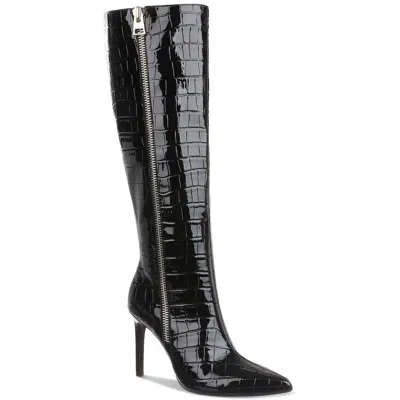 Inc Sabrinaap Womens Double Zipper Leather Knee-high Boots In Black