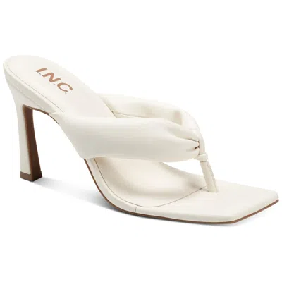 Inc Sage Womens Faux Leather Open Toe Pumps In White