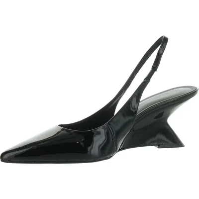 Inc Sairi Womens Patent Pointed Toe Slingback Heels In Black