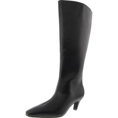 Inc Samey Womens Wide Calf Faux Leather Knee-high Boots In Black