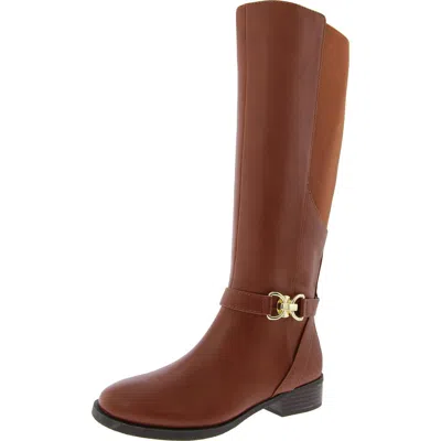 Inc Samey Womens Zipper Faux Leather Knee-high Boots In Brown