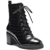 Inc Samira Womens Crocodile Print Block Heel Combat & Lace-up Boots In Animal Print