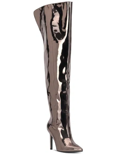 Inc Sedona Womens Metallic Pointed Toe Over-the-knee Boots In Multi