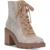 Inc Shada Womens Embellished Textured Combat & Lace-up Boots In Multi