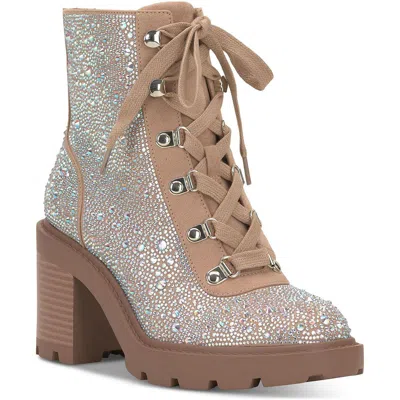 Inc Shada Womens Embellished Textured Combat & Lace-up Boots In Multi