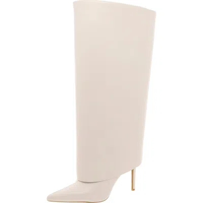 Inc Skylar Womens Cuffed Faux Leather Knee-high Boots In White