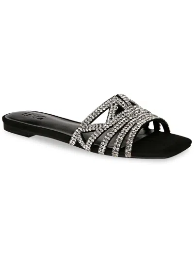 Inc Tianah Womens Rhinestone Slip On Slide Sandals In Multi