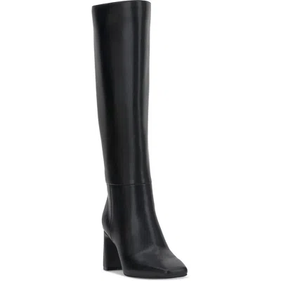 Inc Womens Block Heel Faux Leather Knee-high Boots In Black