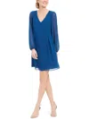 Inc Womens Bow-back Knee Length Shift Dress In Blue