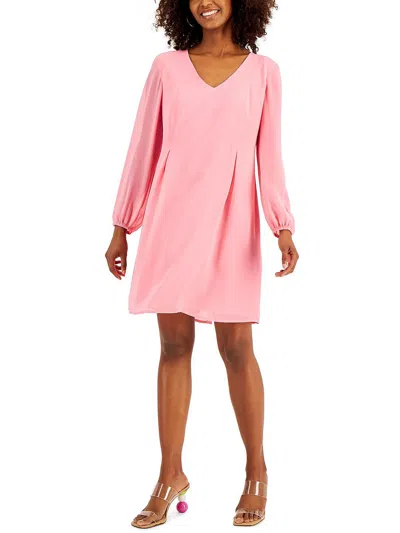 Inc Womens Chiffon Short Shift Dress In Pink