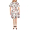 Inc Womens Cotton Floral Print Midi Dress In Gray
