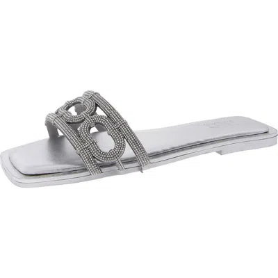 Inc Womens Crystal Open Toe Slide Sandals In Multi
