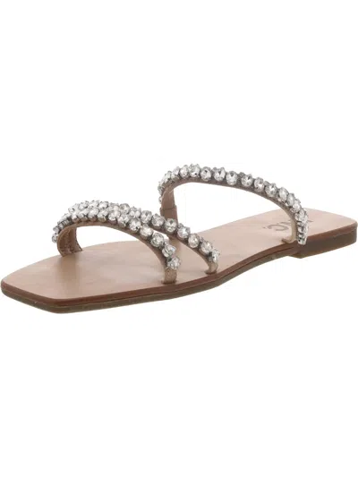 Inc Womens Faux Leather Laceless Slide Sandals In Multi