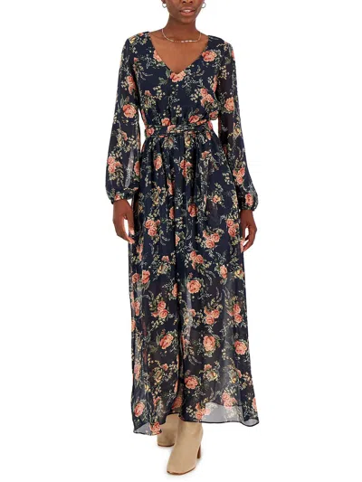Inc Womens Floral Print Long Maxi Dress In Multi