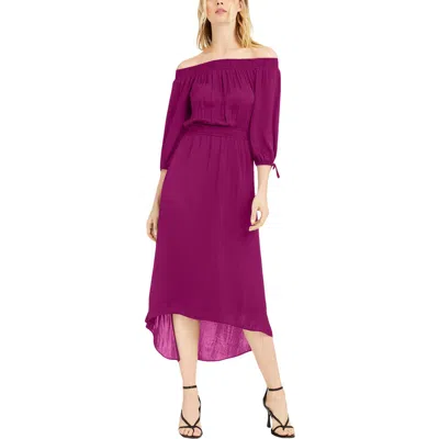 Inc Womens Hi-low Off-the-shoulder Maxi Dress In Pink