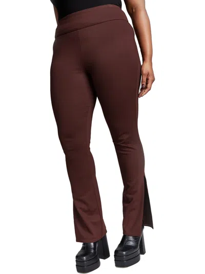 Inc Womens High Rise Ankle Slit Straight Leg Pants In Multi
