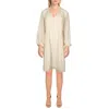 Inc Womens Metallic Work Day Wear Shift Dress In White
