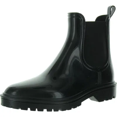 Inc Womens Rainboots Lugged Sole Ankle Boots In Black