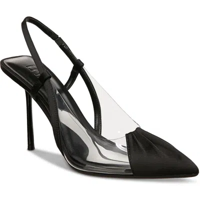 Inc Womens Satin Pointed Toe Slingback Heels In Black