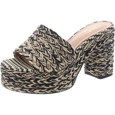 Inc Womens Slip On Peep Toe Block Heel In Multi