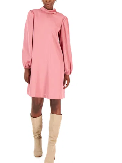 Inc Womens Tie Back Mini Shift Dress In Pink