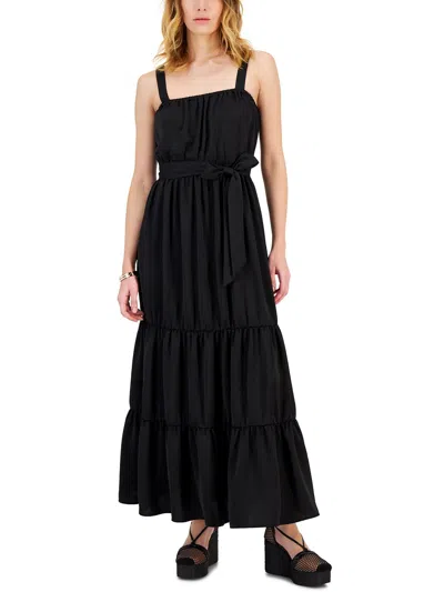 Inc Womens Tiered Ruffled Maxi Dress In Black