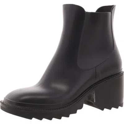 Inc Womens Zipper Rubber Rain Boots In Black