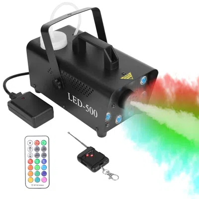 Inc X 500w Fog Machine 2000cfm Colorful Smoke Machine With 8pcs Leds 5 Lighting Effects 3-level Brightness In Black