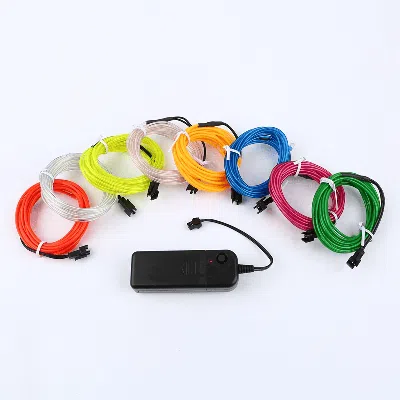 Inc X Neon Led Light Glow El Wire String Strip Rope Tube Decor Car Party + Controller, 10ft-usb-white In Multi