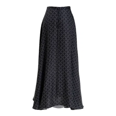 Incantevole Milano Women's Long Wrap Skirt In Black & Cream