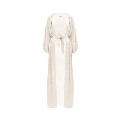 Incantevole Milano Women's Neutrals Kimono In Cream & Cappuccino In White