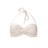 Incantevole Milano Women's Neutrals Ruched Bikini Top In Cream & Cappuccino In White
