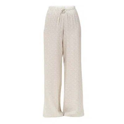Incantevole Milano Women's Neutrals Wide-leg Pants In Cream & Cappuccino In White