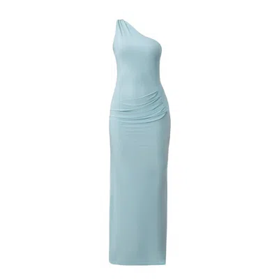 Incantevole Milano Women's One-shoulder Long Dress In Powder Blue  73%pa 27%ea