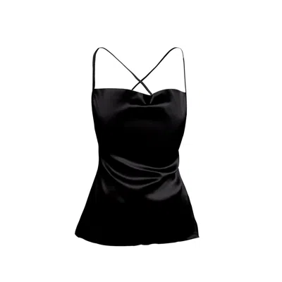 Incantevole Milano Women's Silk Camisole Blouse In Black
