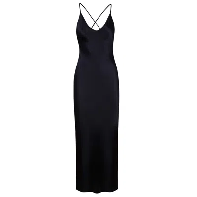 Incantevole Milano Women's Silk Long Dress In Black