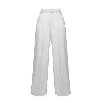 Incantevole Milano Women's Silk Pants In White